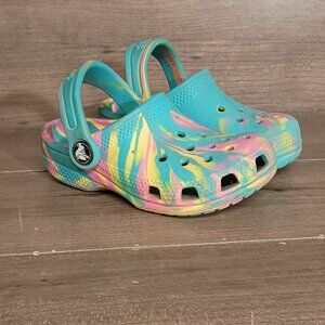 Crocs Marbled Clogs Iconic Comfort Children Size 8 206838 Unisex